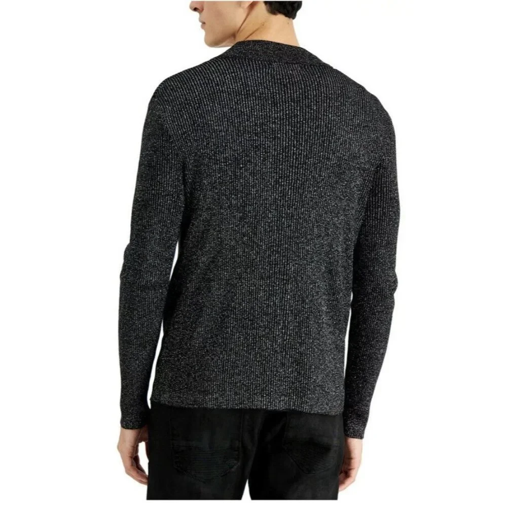 INC International Concepts‎ Men's Metallic Ribbed-Knit Full Silver Combo XL